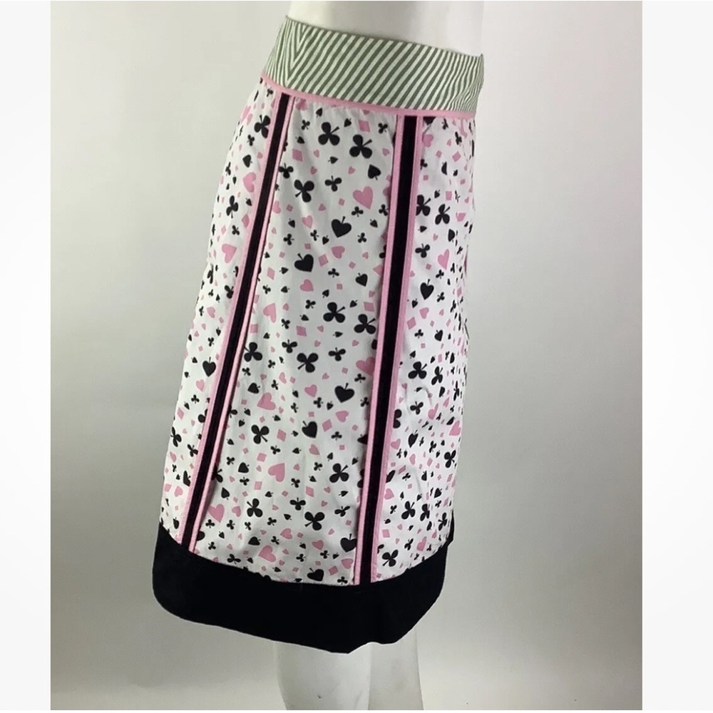 Anthropologie Sz 4 Heart Card Valentines Day Print A-Line Skirt 100% Cotton - Picture 3 of 5